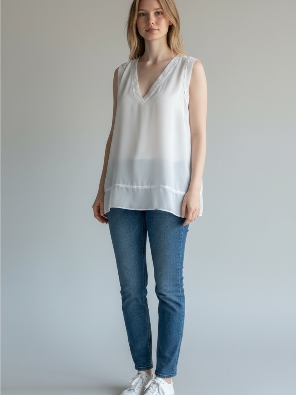 White Sheer Tank top